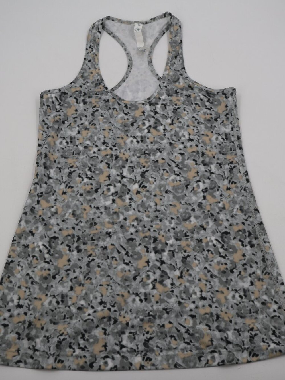 Lululemon Racerback Tank Top Womens 10 Gray Abstract Floral Camo Athletic